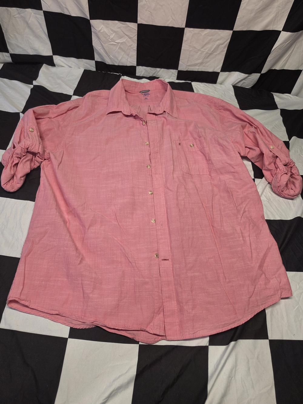 Izod Pink Long-Sleeve Casual Button-Down Shirt